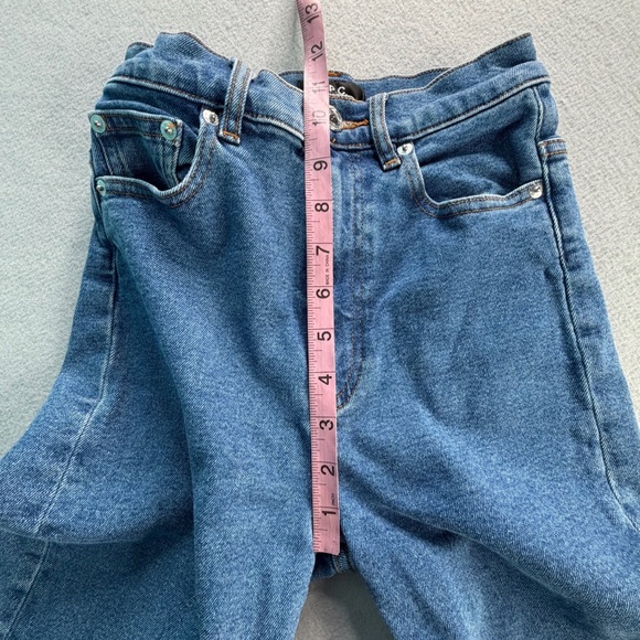 A.P.C. Spring Jeans Womens 25 Blue High Rise Straight Leg Raw Hem Classic Iconic - Picture 7 of 11